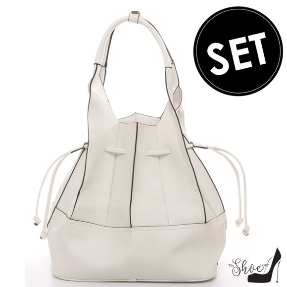 My Bag Lady Online Handbags - Geometric Fold Drawstring Handbag & Pouch Set My Bag Lady Online Handbags - Geometric Fold Drawstring Handbag & Pouch Set